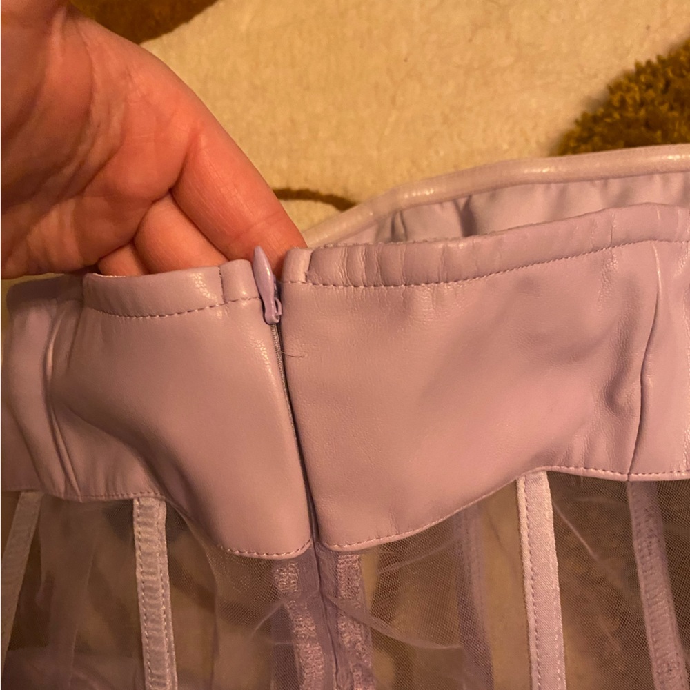 Collective the label petite corset tiered mini skirt dress strapless lilac 8 - Picture 5 of 5